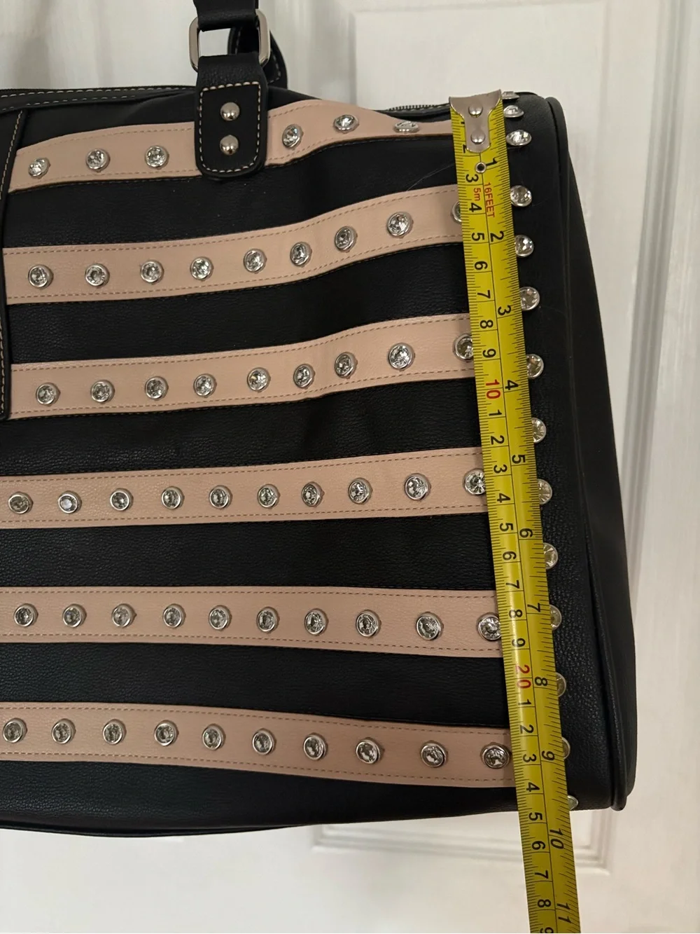 Montana West Black and Beige Studded American Flag Duffel Bag